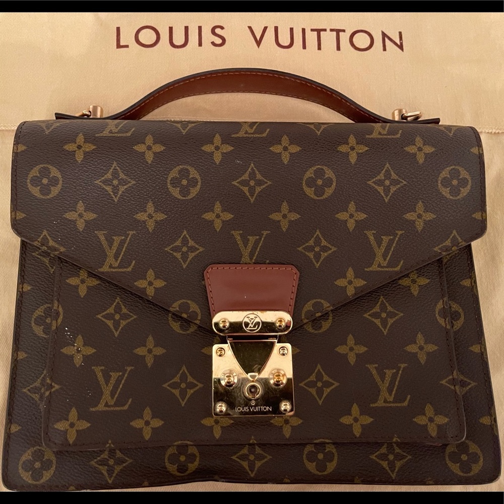 Louis Vuitton Monceau Vintage Bag with brand new strap reversible blk/monogram